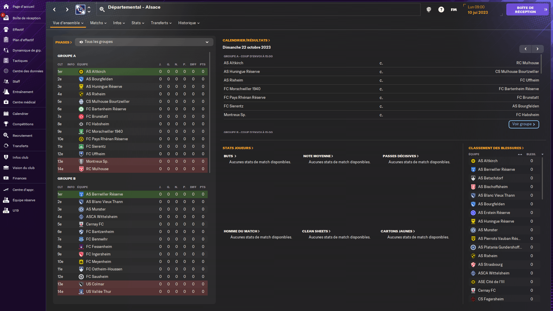 Le Départemental jouable dans Football Manager 2024.